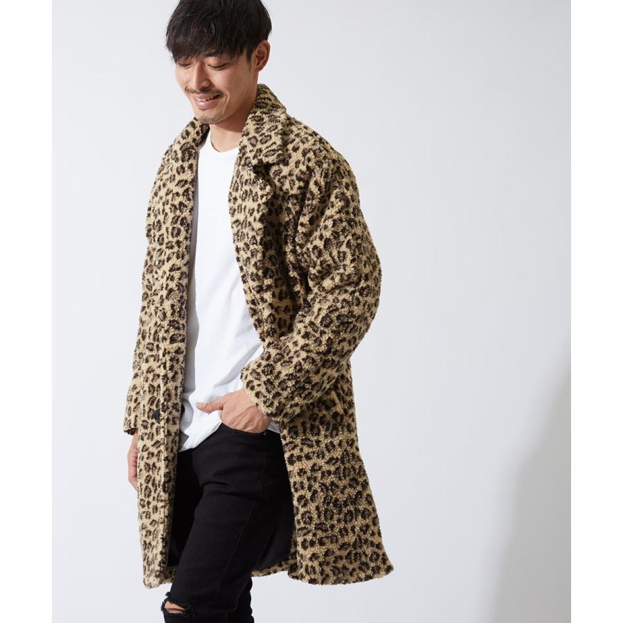 チェスターコート メンズ ボアコート ビッグシルエット ゆったり 大きいサイズ オーバーサイズ ロング丈 ロングコート 無地 豹柄 ヒョウ柄 improves | improves | 05