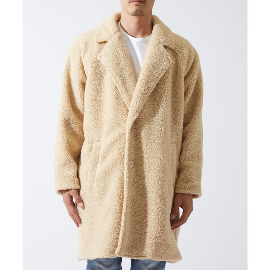 チェスターコート メンズ ボアコート ビッグシルエット ゆったり 大きいサイズ オーバーサイズ ロング丈 ロングコート 無地 豹柄 ヒョウ柄 improves | improves | 09