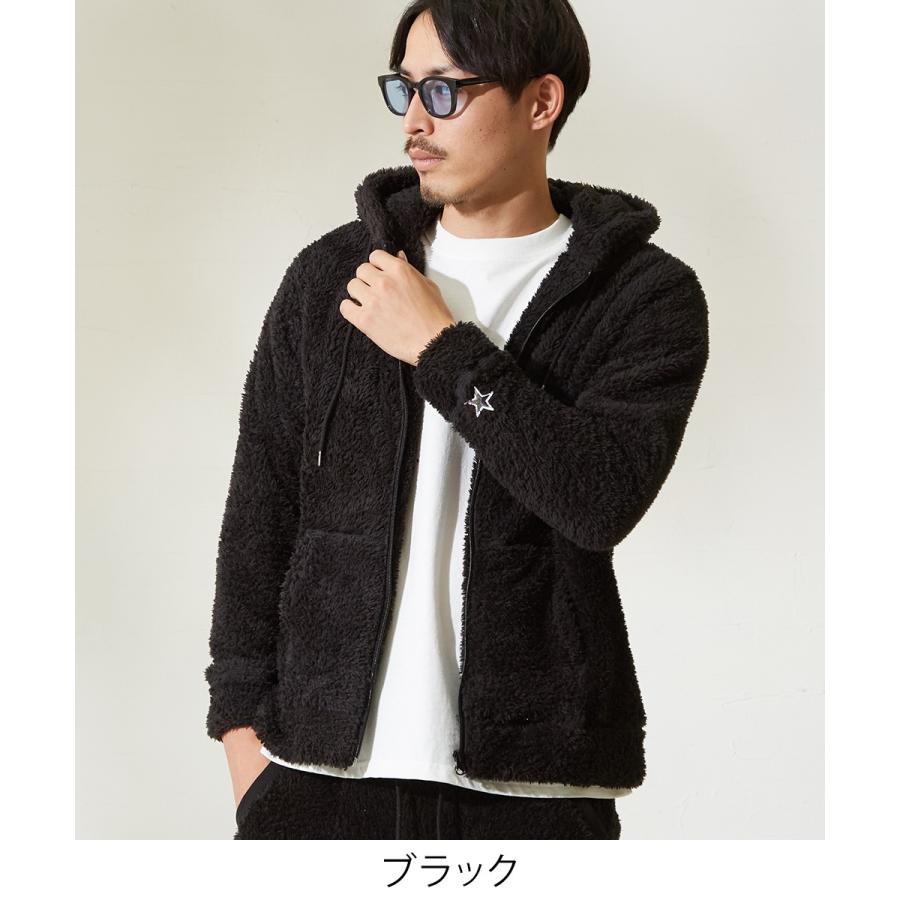 マイクロフリース ボア パーカー メンズ ジップアップパーカー ジップパーカー もこもこ ブラック ホワイト キャメル 黒 白 Improves Improves インプローブス 通販 Yahoo ショッピング