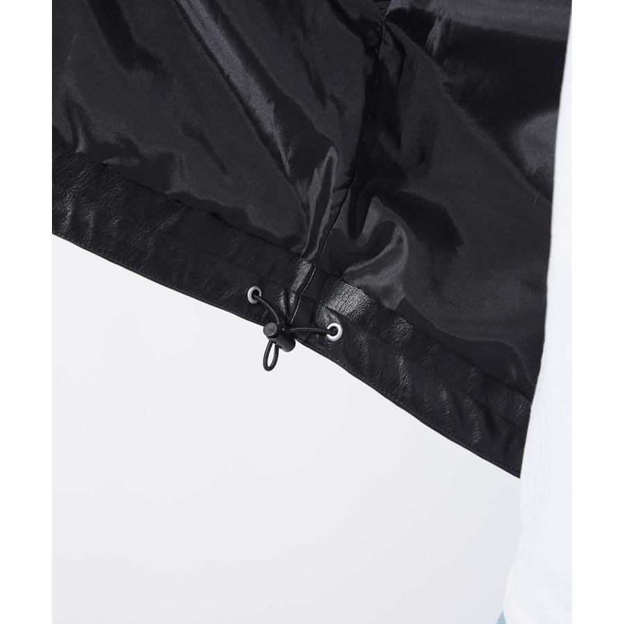 マウンテンパーカー メンズ レザージャケット 革ジャン PUレザー 合皮 ブルゾン ジャケット フードジャケット 黒 マンパー | improves | 13