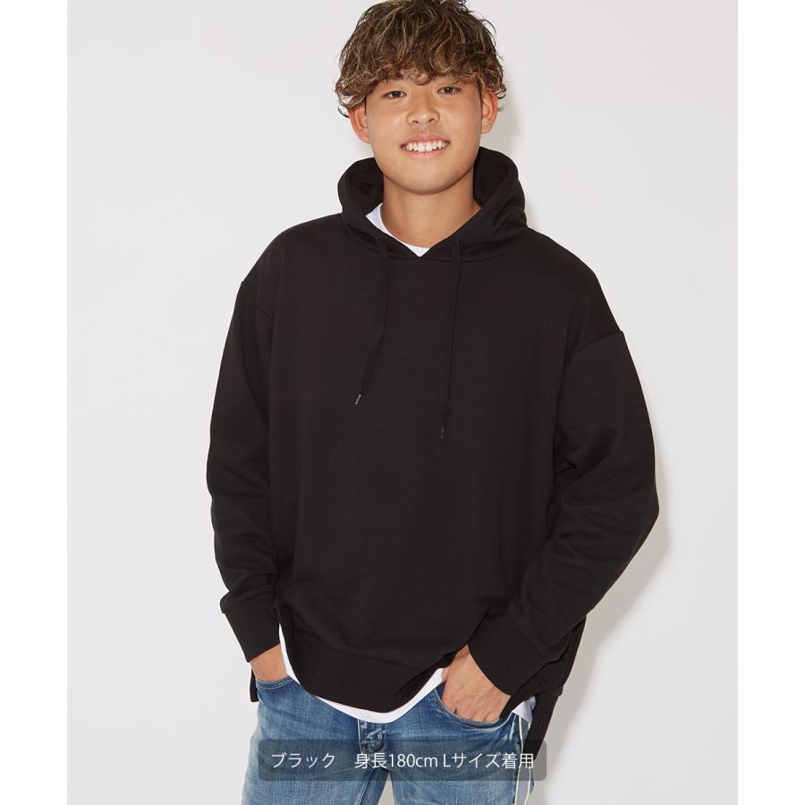 ビッグシルエット パーカー メンズ 無地 ビッグパーカー スウェットパーカー スエット プルオーバー ビックシルエット 白 黒 improves | improves | 10