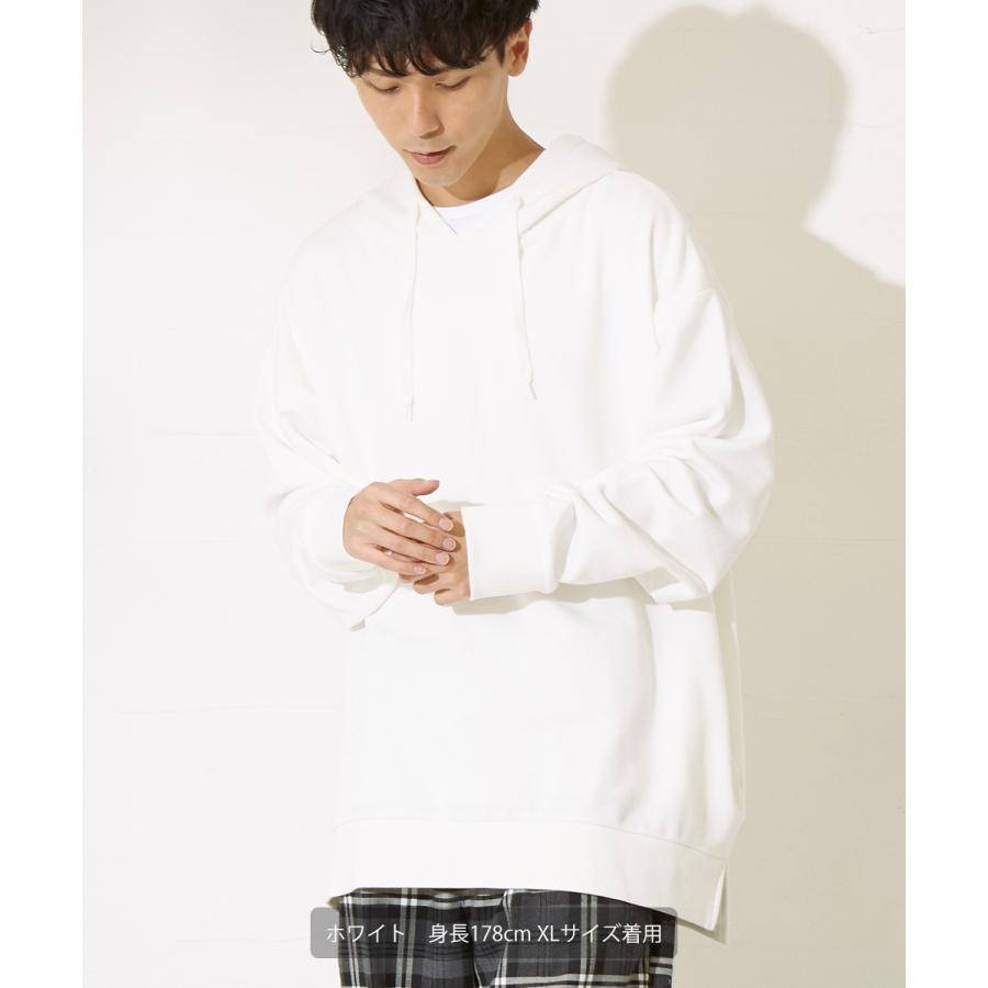 ビッグシルエット パーカー メンズ 無地 ビッグパーカー スウェットパーカー スエット プルオーバー ビックシルエット 白 黒 improves | improves | 08