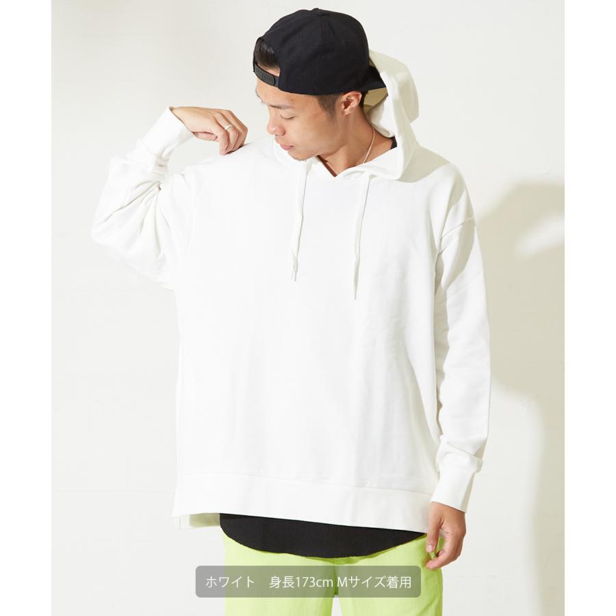ビッグシルエット パーカー メンズ 無地 ビッグパーカー スウェットパーカー スエット プルオーバー ビックシルエット 白 黒 improves | improves | 09