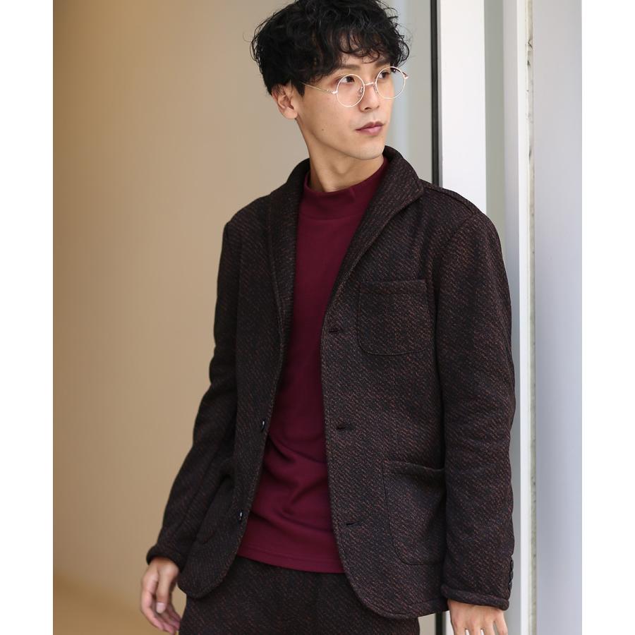 テーラードジャケット メンズ イタリアンカラー ツイード ジャケット セットアップ可能 あったか 暖かい 裏起毛 improves トラッド 英国 | improves | 04