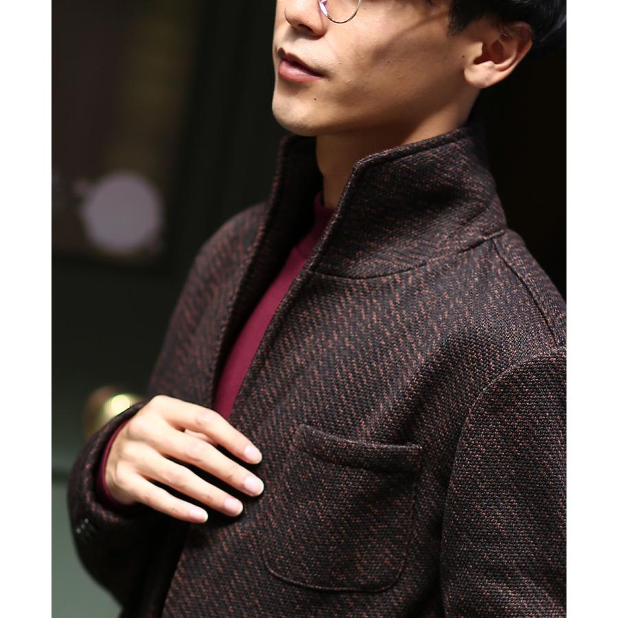 テーラードジャケット メンズ イタリアンカラー ツイード ジャケット セットアップ可能 あったか 暖かい 裏起毛 improves トラッド 英国 | improves | 06