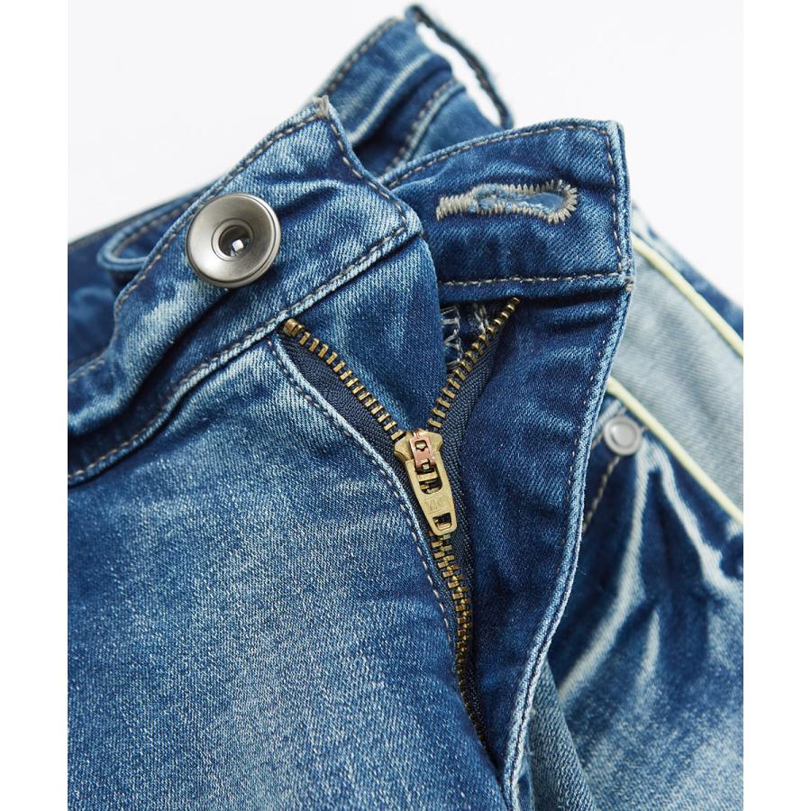 デニム メンズ サイドライン ネオン スリム スキニー 青 ビンテージ風 ビンテージ加工 アンクル丈 アンクルデニム ラインパンツ スキニーデニム | improves | 16