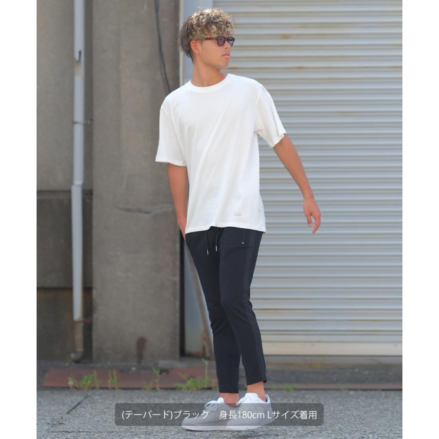 ジョガーパンツ メンズ ポンチ イージーパンツ サイドライン テーパードパンツ ウエストゴム スリム ラインパンツ ジャージパンツ | improves | 04