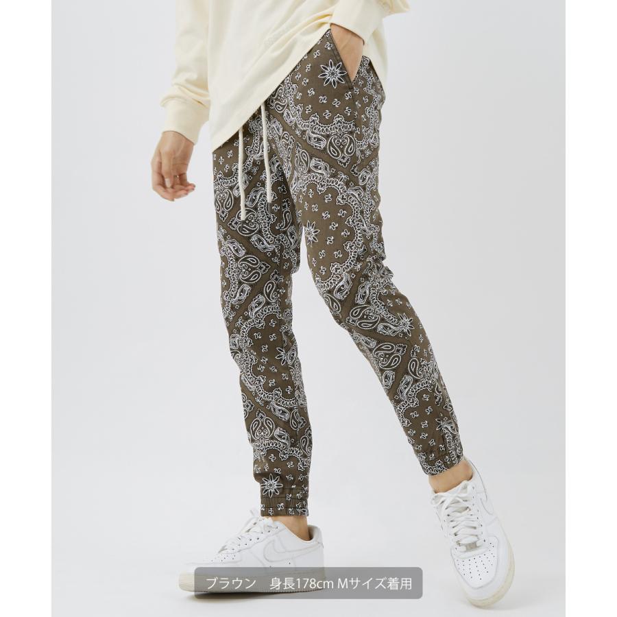 ジョガーパンツ メンズ リブパンツ イージーパンツ ゴムウエスト ペイズリー バンダナ 柄パンツ 総柄 improves | improves | 12
