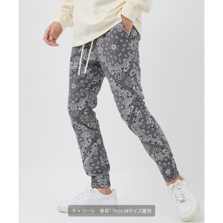 ジョガーパンツ メンズ リブパンツ イージーパンツ ゴムウエスト ペイズリー バンダナ 柄パンツ 総柄 improves | improves | 13