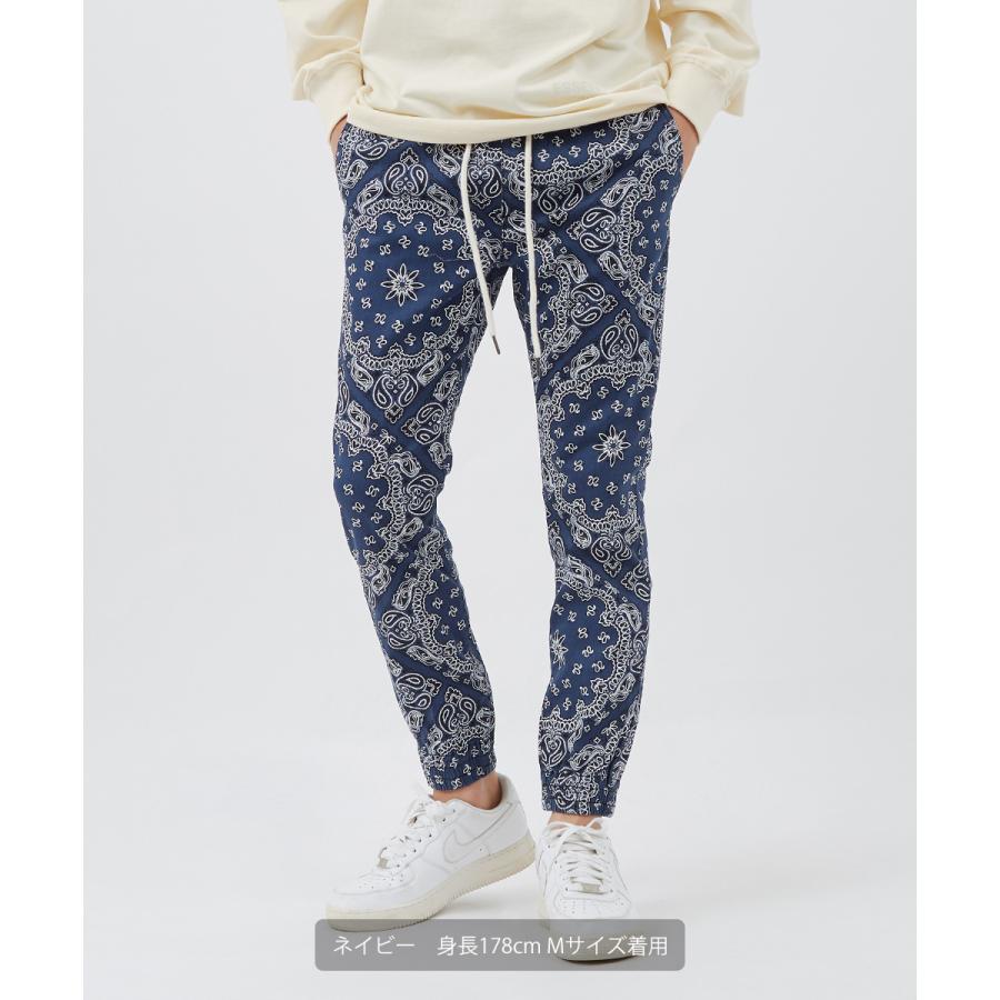 ジョガーパンツ メンズ リブパンツ イージーパンツ ゴムウエスト ペイズリー バンダナ 柄パンツ 総柄 improves | improves | 14