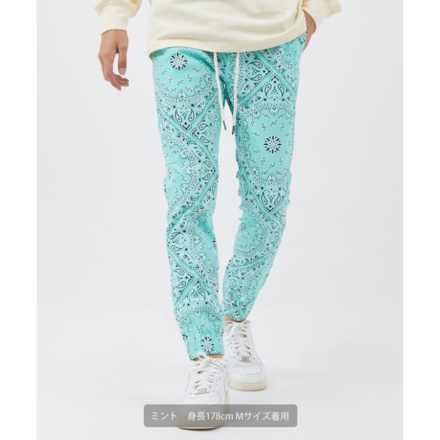 ジョガーパンツ メンズ リブパンツ イージーパンツ ゴムウエスト ペイズリー バンダナ 柄パンツ 総柄 improves | improves | 15