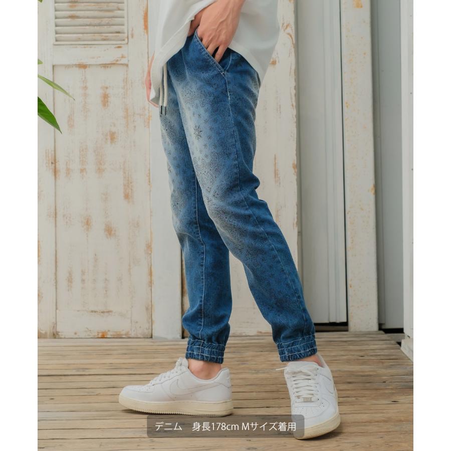ジョガーパンツ メンズ リブパンツ イージーパンツ ゴムウエスト ペイズリー バンダナ 柄パンツ 総柄 improves | improves | 02