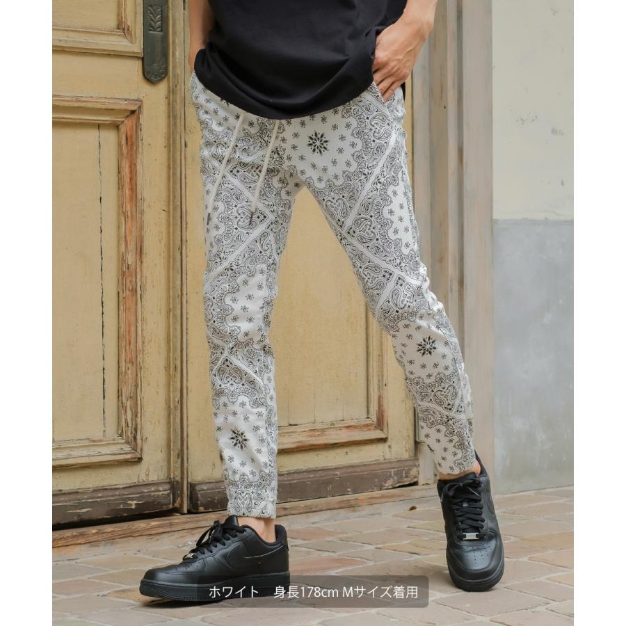 ジョガーパンツ メンズ リブパンツ イージーパンツ ゴムウエスト ペイズリー バンダナ 柄パンツ 総柄 improves | improves | 05