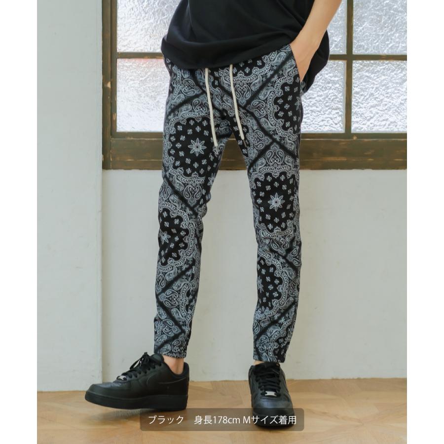 ジョガーパンツ メンズ リブパンツ イージーパンツ ゴムウエスト ペイズリー バンダナ 柄パンツ 総柄 improves | improves | 07