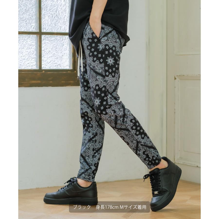 ジョガーパンツ メンズ リブパンツ イージーパンツ ゴムウエスト ペイズリー バンダナ 柄パンツ 総柄 improves | improves | 08