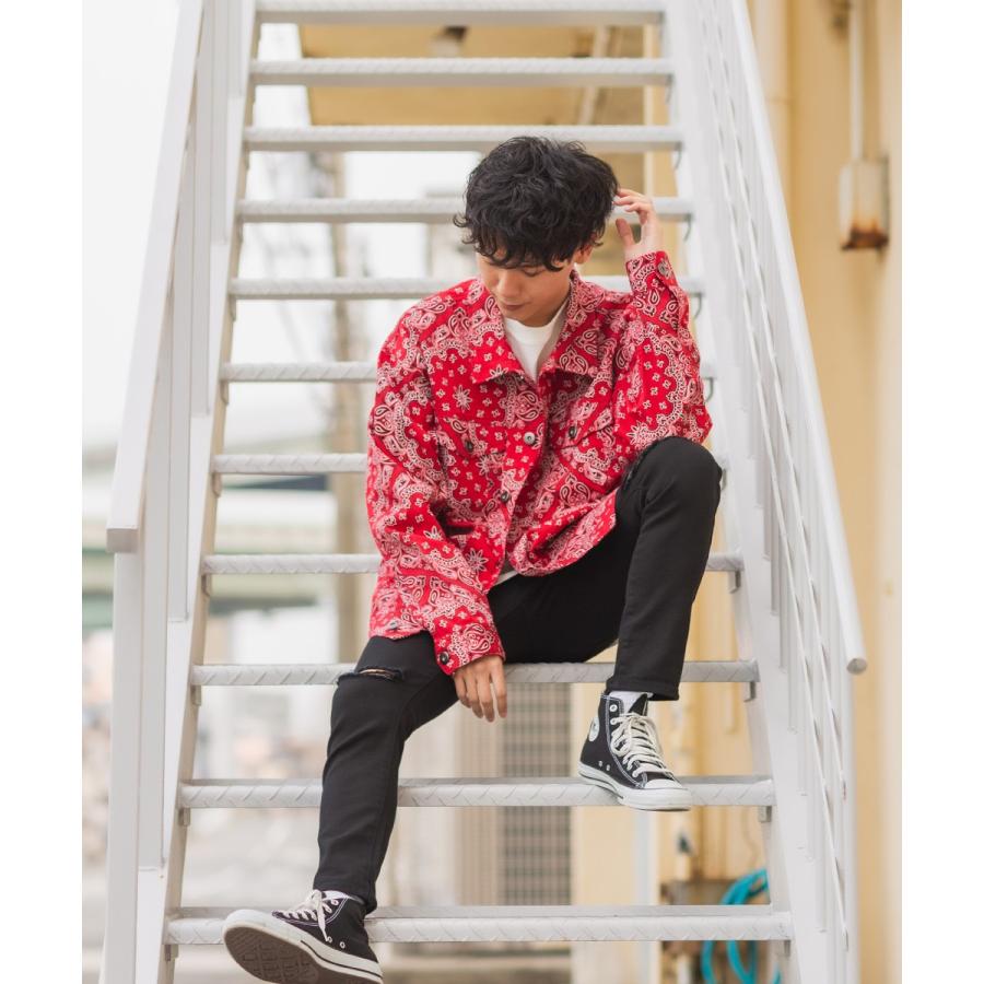 improves Gジャン メンズ ビッグシルエット バンダナ柄 improves Gジャン メンズ ビッグシルエット バンダナ柄