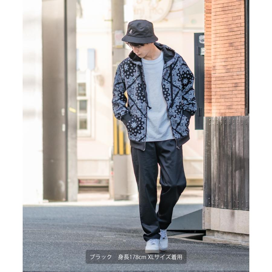 improves パーカー メンズ ジップパーカー ペイズリー柄