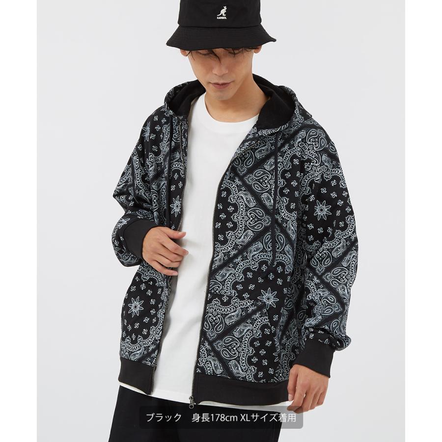 improves パーカー メンズ ジップパーカー ペイズリー柄 improves パーカー メンズ ジップパーカー ペイズリー柄