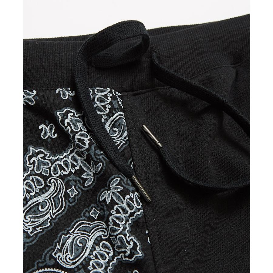 CTLS  サルエル　スウェット　黒　ウエストゴム　刺繍ロゴ　裾リブ　ペイズリー CTLS サルエル スウェット 黒 ウエストゴム 刺繍ロゴ 裾リブ