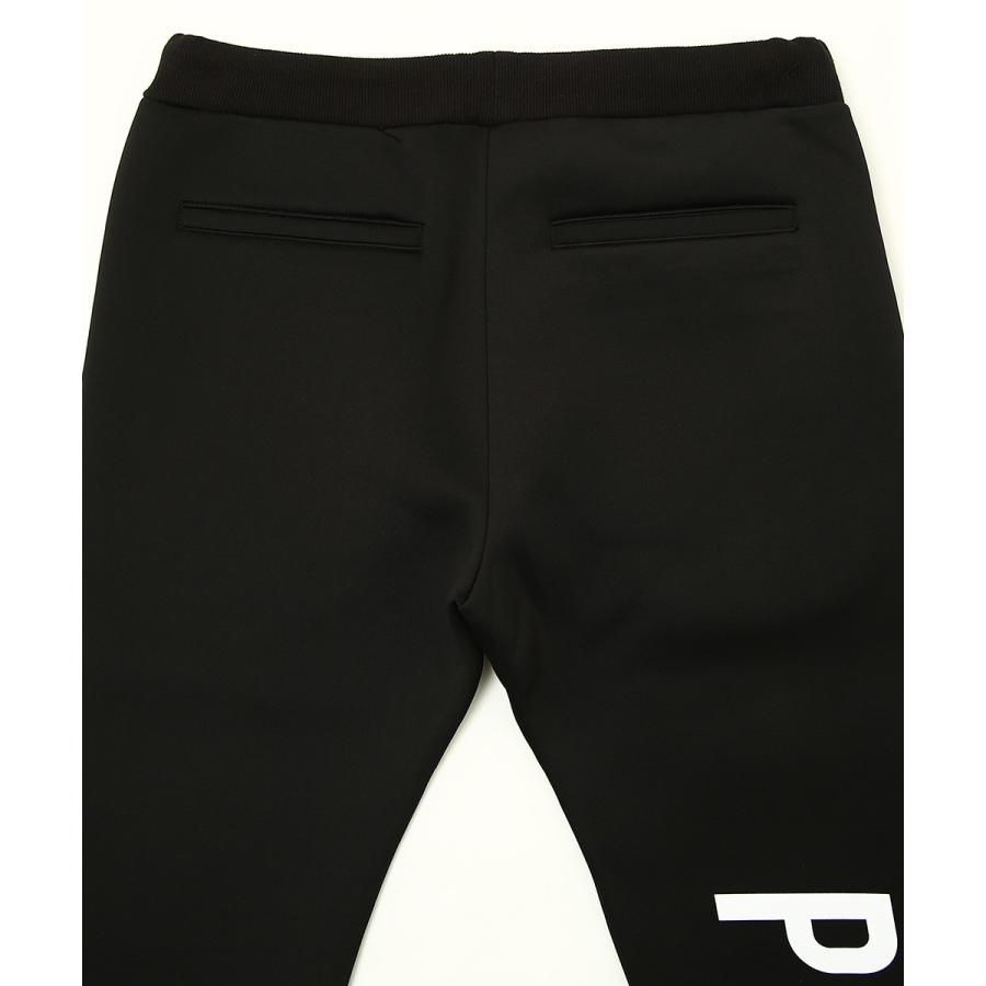 ジョガーパンツ メンズ ライトダンボール ストレッチ ジャージパンツ スリム 細身 ウエストゴム ロゴ プリント セットアップ可能 黒 スポーツミックス improves | improves | 17