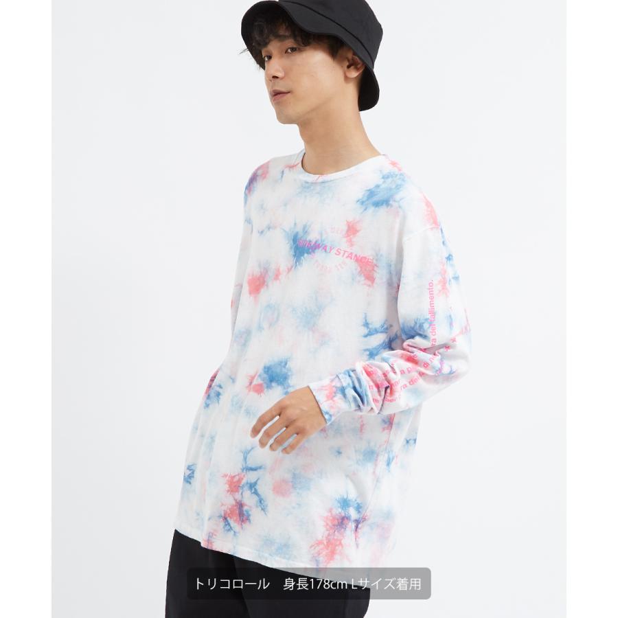 即興購入 タイダイ プリント ロンT improves ロンT メンズ タイダイ柄 ビッグTシャツ 長袖Tシャツ