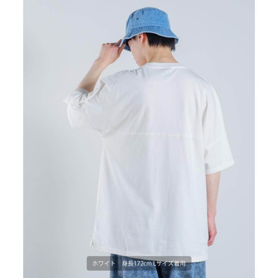 ビッグtシャツ メンズ 無地 ビッグシルエット バイカラー クルーネック 半袖 Tシャツ フットボール オーバーサイズ Improves インプローブス 通販 Yahoo ショッピング