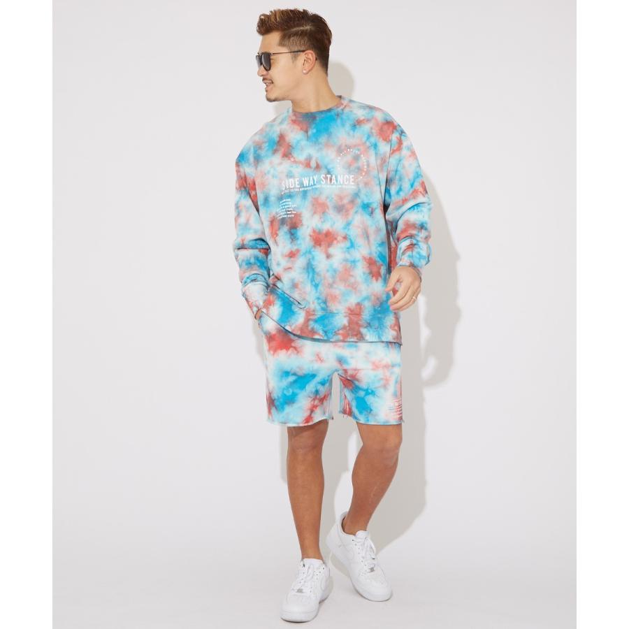 ショートパンツ メンズ ダイダイ柄 スウェット ショーツ ハーフパンツ カットオフ ウエストゴム ロゴ プリント 短パン ハーフパンツ サーフ系 improves | improves | 11