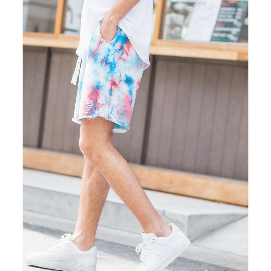 ショートパンツ メンズ ダイダイ柄 スウェット ショーツ ハーフパンツ カットオフ ウエストゴム ロゴ プリント 短パン ハーフパンツ サーフ系 improves | improves | 08