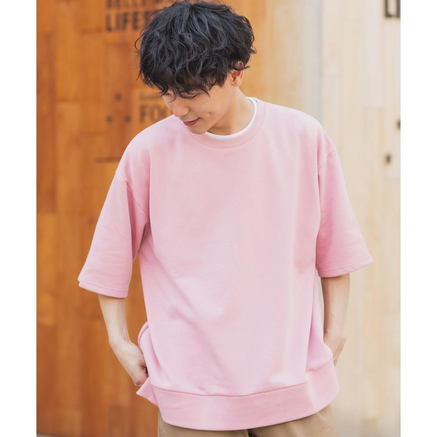 スウェットトレーナー メンズ 半袖 サイドジップ 裏毛 ゆったり 大きいサイズ クルーネック 無地 シンプル オーバーサイズ ビッグシルエット スエット improves | improves | 12