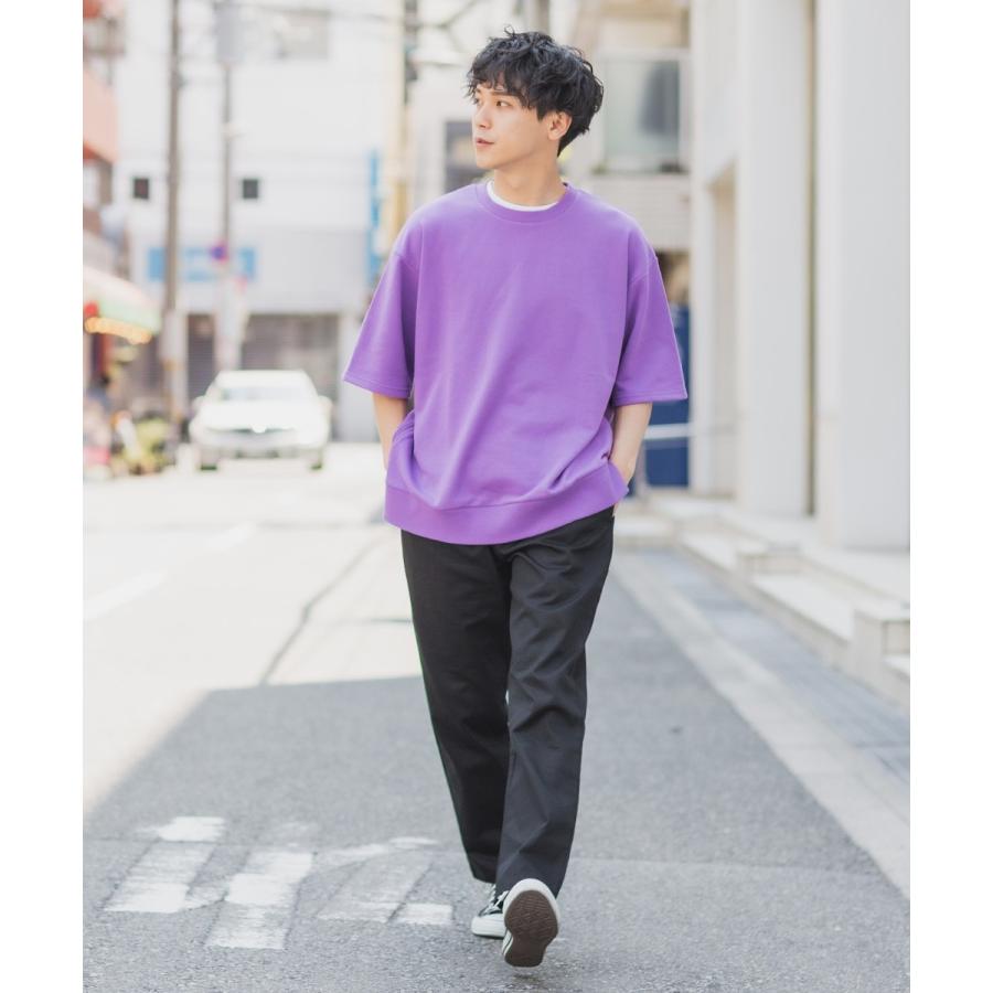 スウェットトレーナー メンズ 半袖 サイドジップ 裏毛 ゆったり 大きいサイズ クルーネック 無地 シンプル オーバーサイズ ビッグシルエット スエット improves | improves | 04