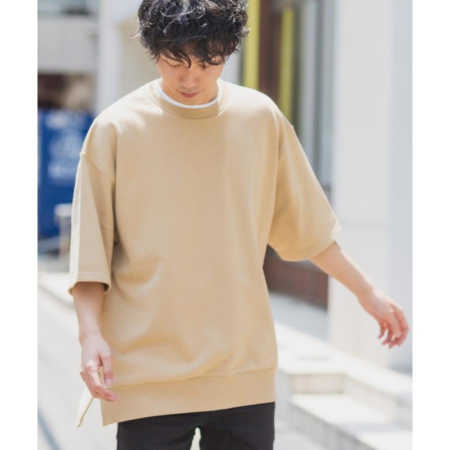 スウェットトレーナー メンズ 半袖 サイドジップ 裏毛 ゆったり 大きいサイズ クルーネック 無地 シンプル オーバーサイズ ビッグシルエット スエット improves | improves | 05