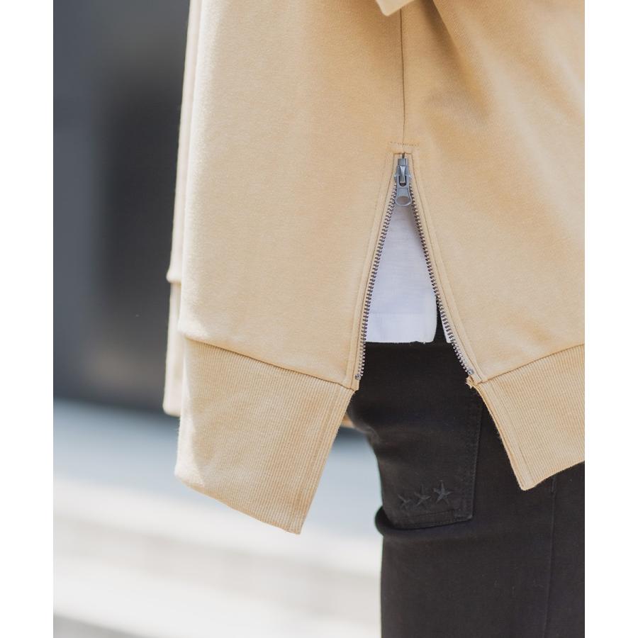 スウェットトレーナー メンズ 半袖 サイドジップ 裏毛 ゆったり 大きいサイズ クルーネック 無地 シンプル オーバーサイズ ビッグシルエット スエット improves | improves | 07