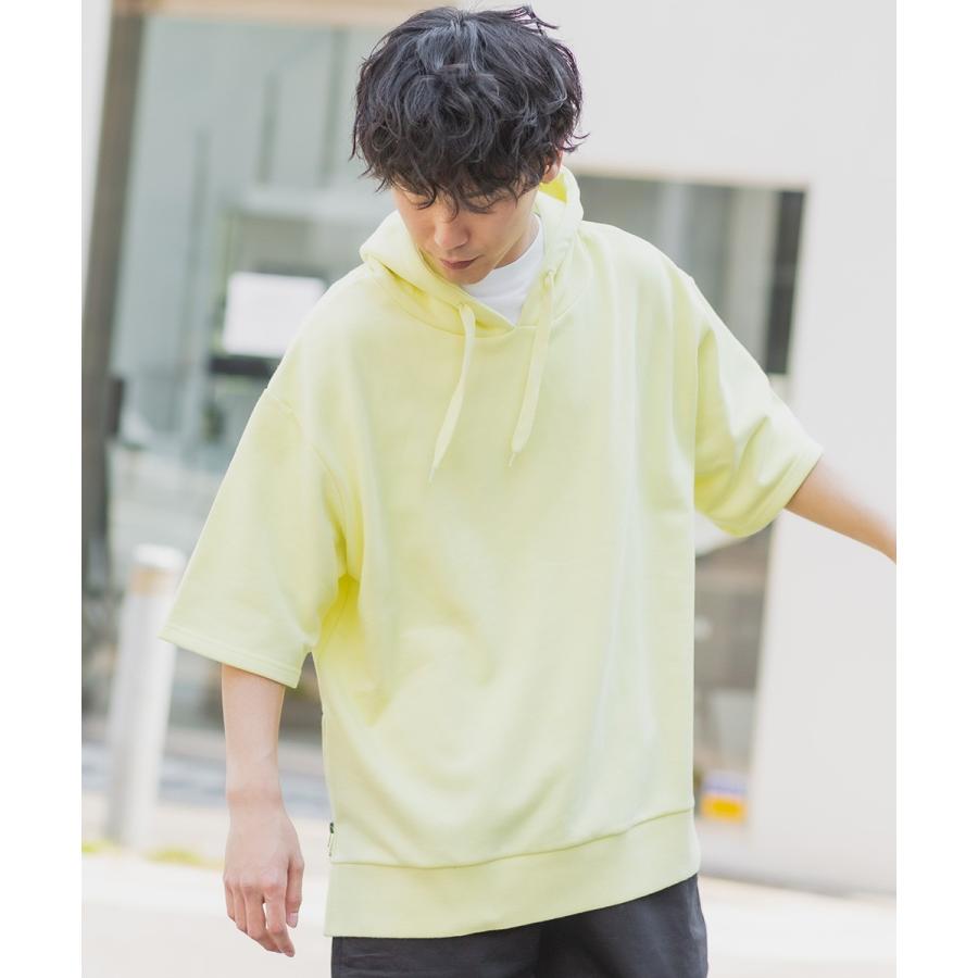 プルオーバーパーカー メンズ 半袖 サイドジップ 裏毛 スウェットパーカー ゆったり 大きいサイズ 無地 シンプル オーバーサイズ ビッグシルエット improves | improves | 07