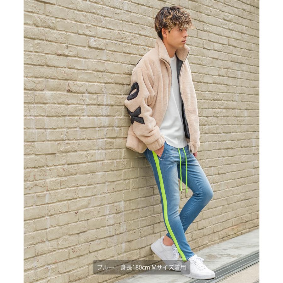 デニム メンズ ラインパンツ ウエストゴム サイドライン スリム ストレッチ 青 黒 スキニーパンツ スキニーデニム デニムパンツ ジーンズ ジーパン Improves インプローブス 通販 Yahoo ショッピング