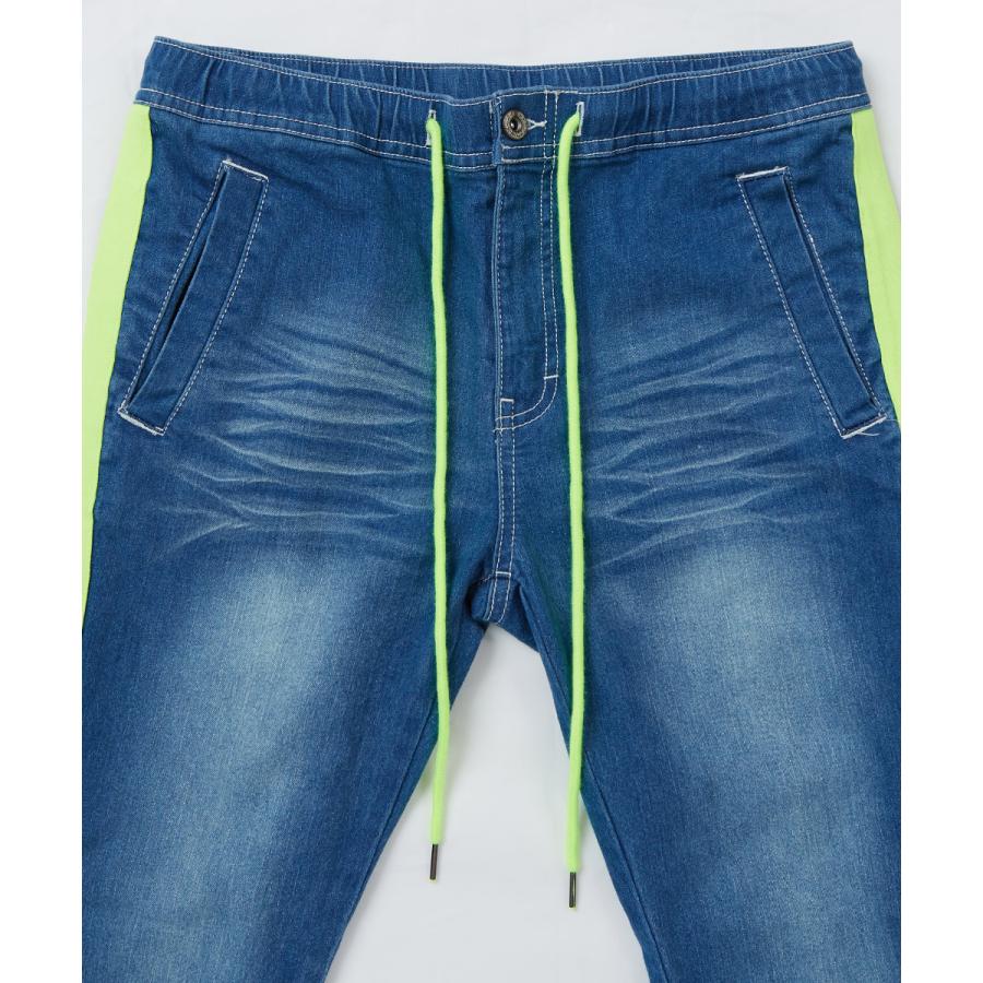 デニム メンズ ラインパンツ ウエストゴム サイドライン スリム ストレッチ 青 黒 スキニーパンツ スキニーデニム デニムパンツ ジーンズ ジーパン Improves インプローブス 通販 Yahoo ショッピング