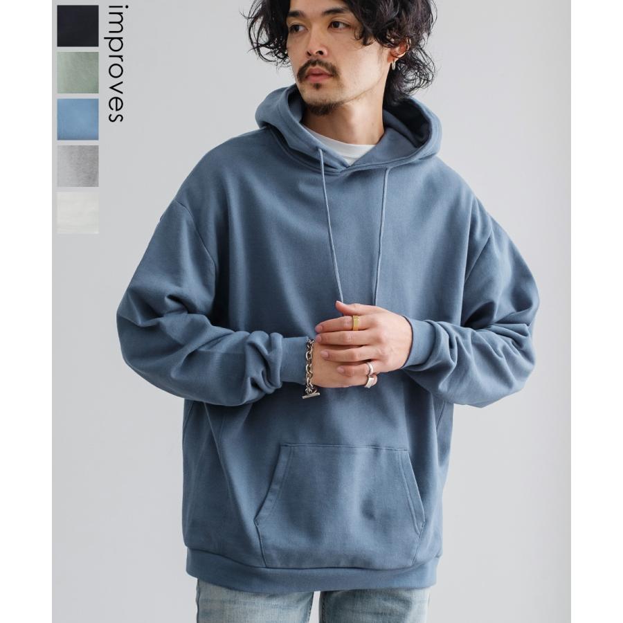 5色展開 ビッグ スウェット パーカー メンズ 無地 裏毛 パイル ビッグシルエット オーバーサイズ ドロップショルダー フーディー テレビで話題