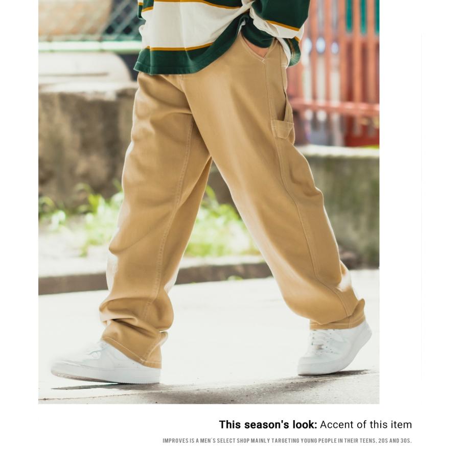 カツラギ ワイド ペインターパンツ メンズ イージーパンツ ワイドパンツ ワークパンツ バギーパンツ ゆったり 大きい ストリート スケボー アメカジ カジュアル | improves | 15