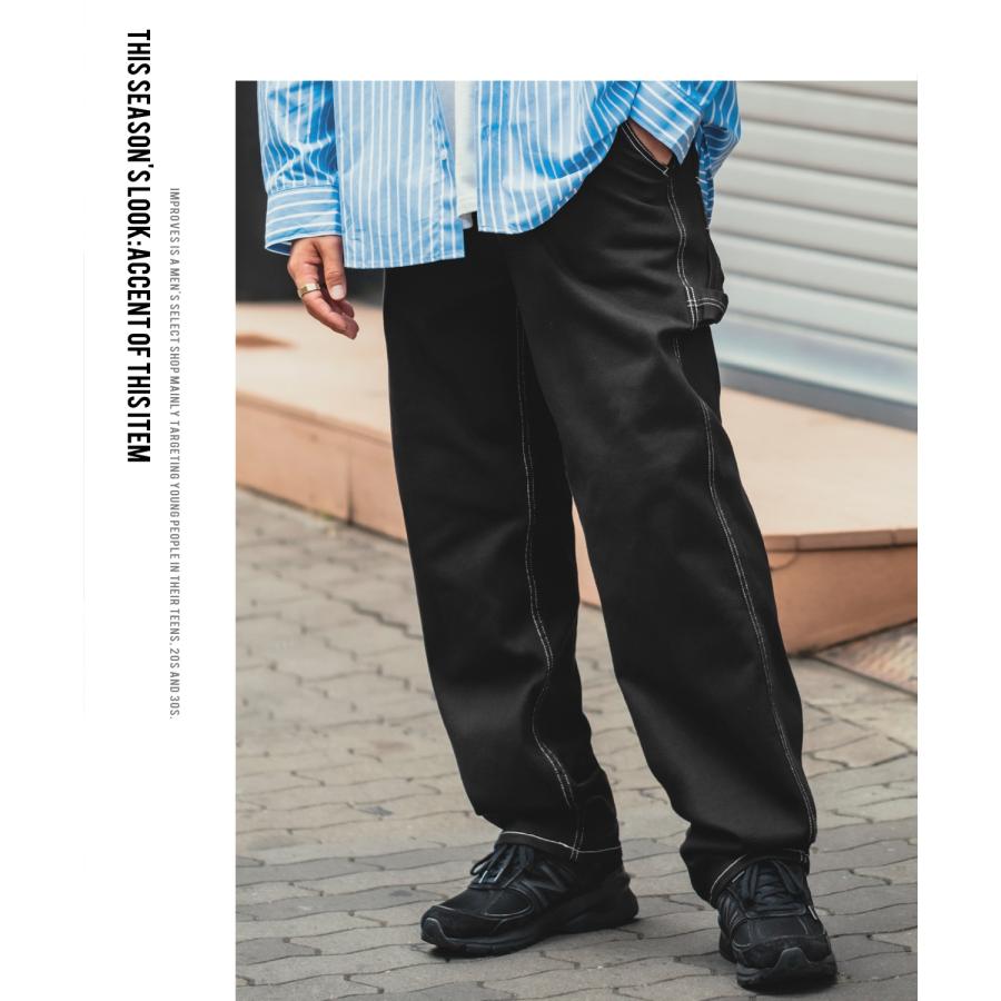 カツラギ ワイド ペインターパンツ メンズ イージーパンツ ワイドパンツ ワークパンツ バギーパンツ ゆったり 大きい ストリート スケボー アメカジ カジュアル | improves | 06