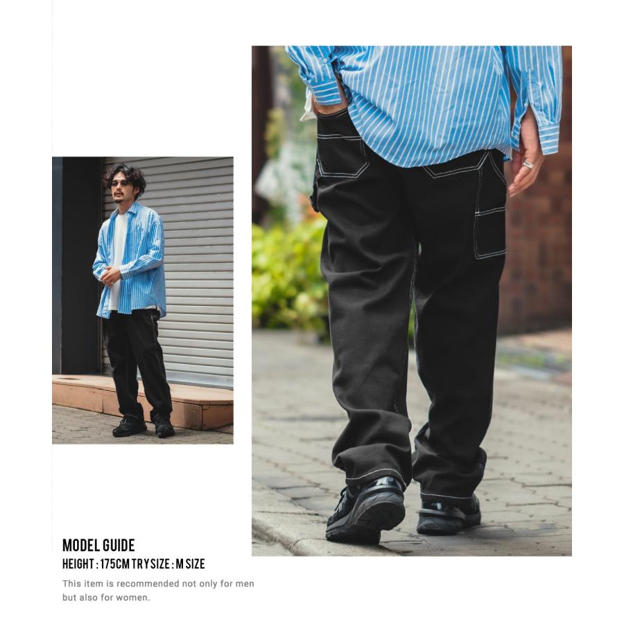 カツラギ ワイド ペインターパンツ メンズ イージーパンツ ワイドパンツ ワークパンツ バギーパンツ ゆったり 大きい ストリート スケボー アメカジ カジュアル | improves | 07