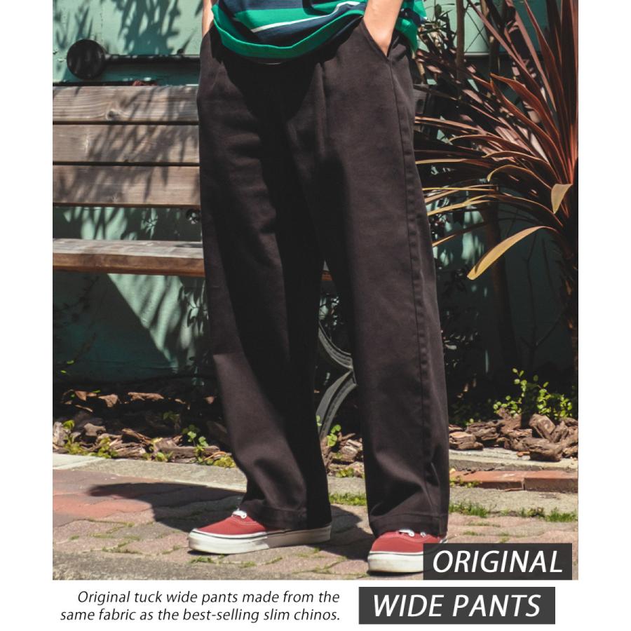 カツラギ ワイド タックパンツ メンズ レディース スラックス ワイドパンツ ワークパンツ バギーパンツ ゆったり 大きい ストリート スケボー アメカジ | improves | 04