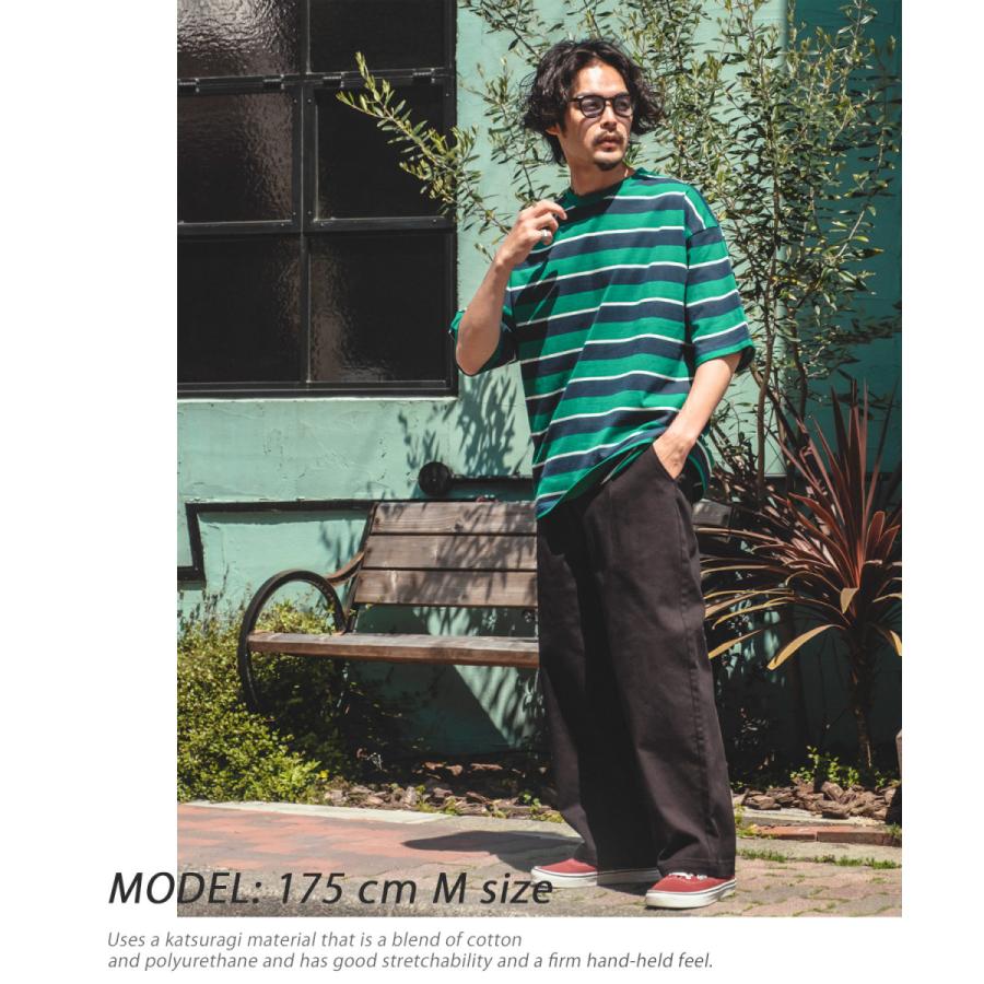 カツラギ ワイド タックパンツ メンズ レディース スラックス ワイドパンツ ワークパンツ バギーパンツ ゆったり 大きい ストリート スケボー アメカジ | improves | 06