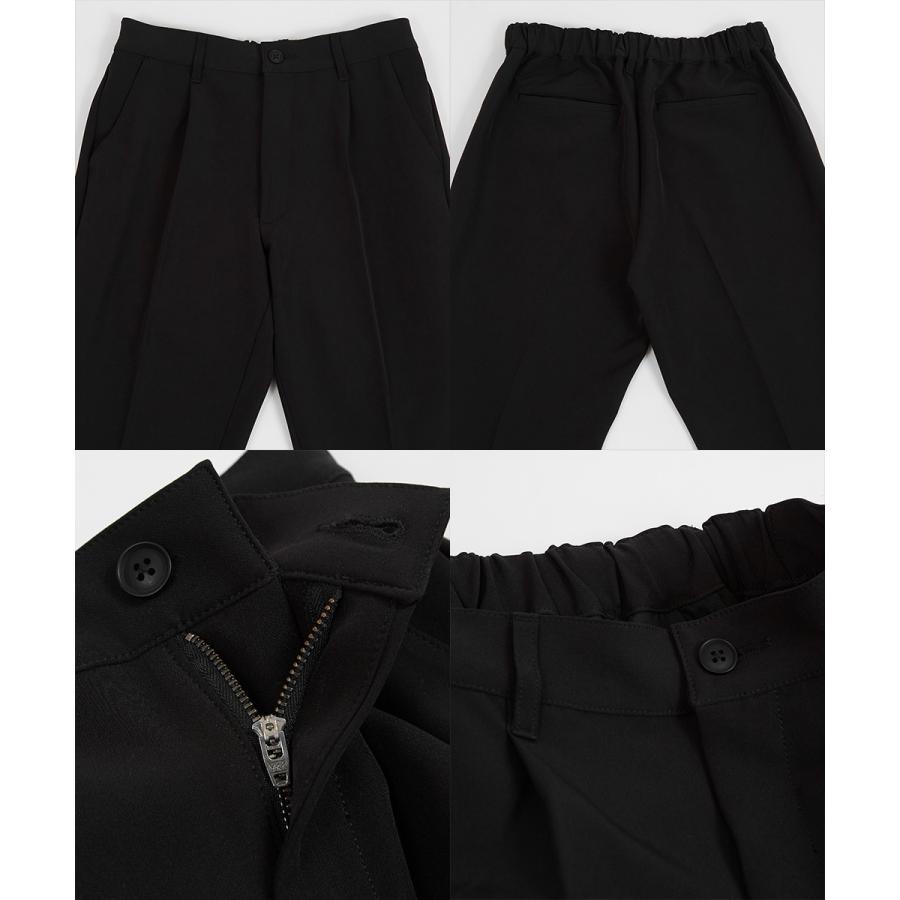 フレアパンツ メンズ スラックス ストレッチ フレア カラーパンツ イージーパンツ ブーツカット タック セットアップ きれいめカジュアル モード 韓国 | improves | 18