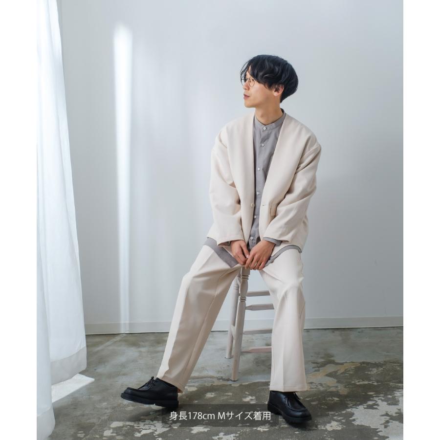 スラックス メンズ ワイドパンツ ストレッチ ワイド カラーパンツ イージーパンツ バルーンパンツ タック セットアップ きれいめカジュアル モード 韓国 | improves | 17