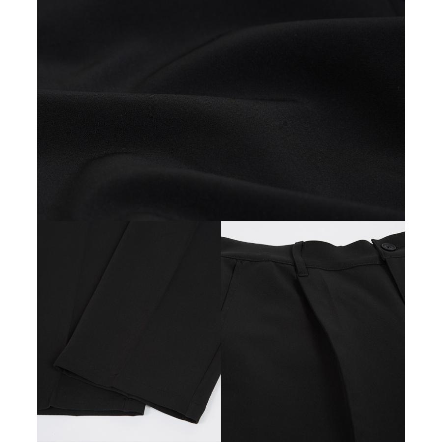 スラックス メンズ ワイドパンツ ストレッチ ワイド カラーパンツ イージーパンツ バルーンパンツ タック セットアップ きれいめカジュアル モード 韓国 | improves | 19