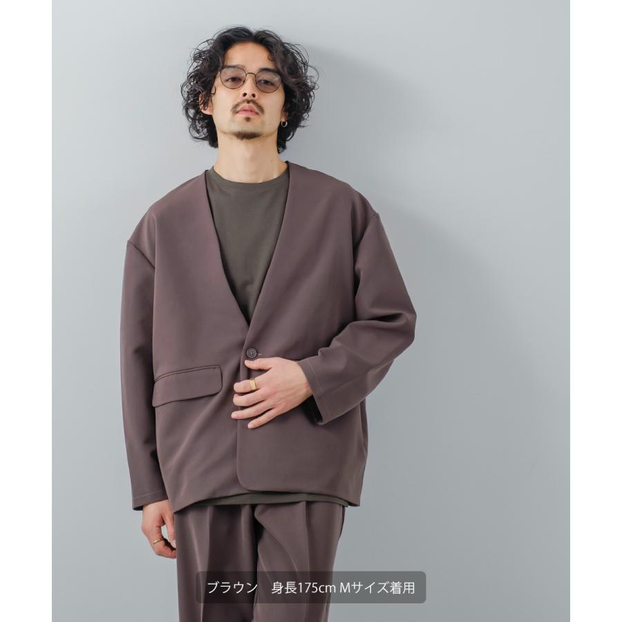 ノーカラージャケット メンズ ストレッチ アウター カーディガン テーラードジャケット セットアップ きれいめカジュアル モード 韓国 | improves | 11