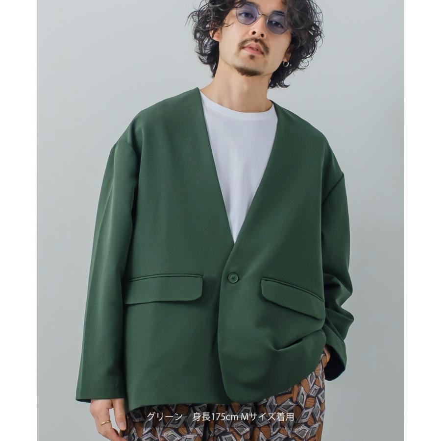 ノーカラージャケット メンズ ストレッチ アウター カーディガン テーラードジャケット セットアップ きれいめカジュアル モード 韓国 | improves | 05