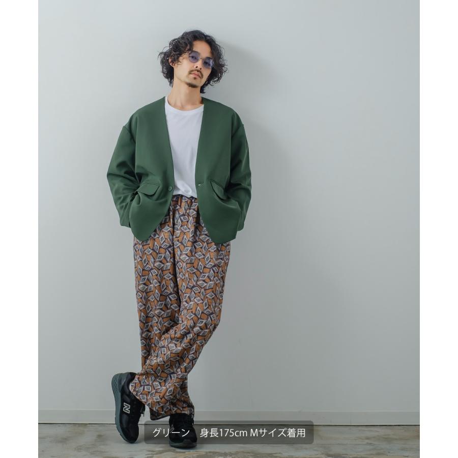 ノーカラージャケット メンズ ストレッチ アウター カーディガン テーラードジャケット セットアップ きれいめカジュアル モード 韓国 | improves | 07