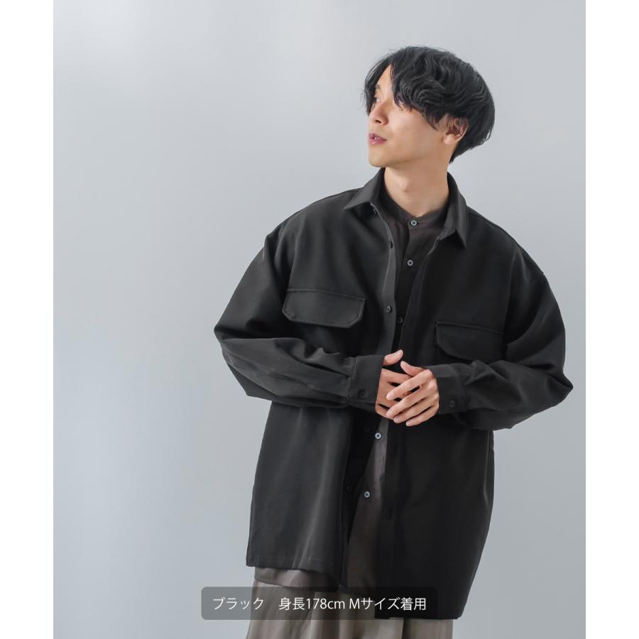 シャツジャケット メンズ ストレッチ アウター ブルゾン ミリタリーシャツ ワークシャツ セットアップ きれいめカジュアル モード 韓国ファッション | improves | 01