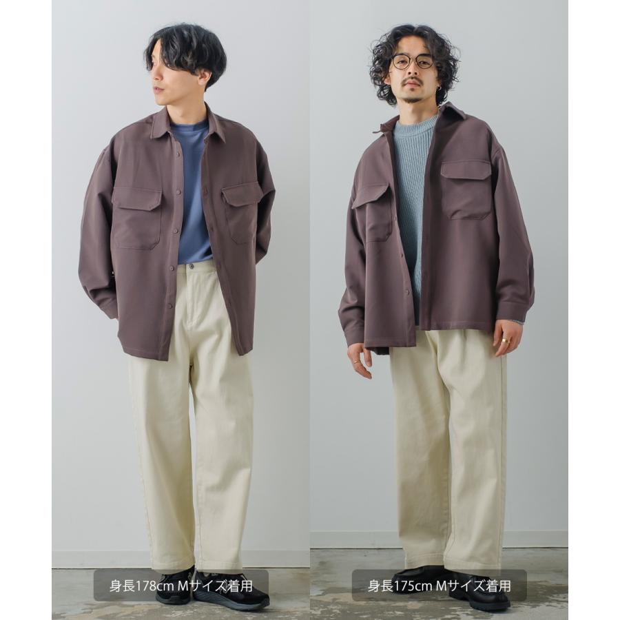 シャツジャケット メンズ ストレッチ アウター ブルゾン ミリタリーシャツ ワークシャツ セットアップ きれいめカジュアル モード 韓国ファッション | improves | 10