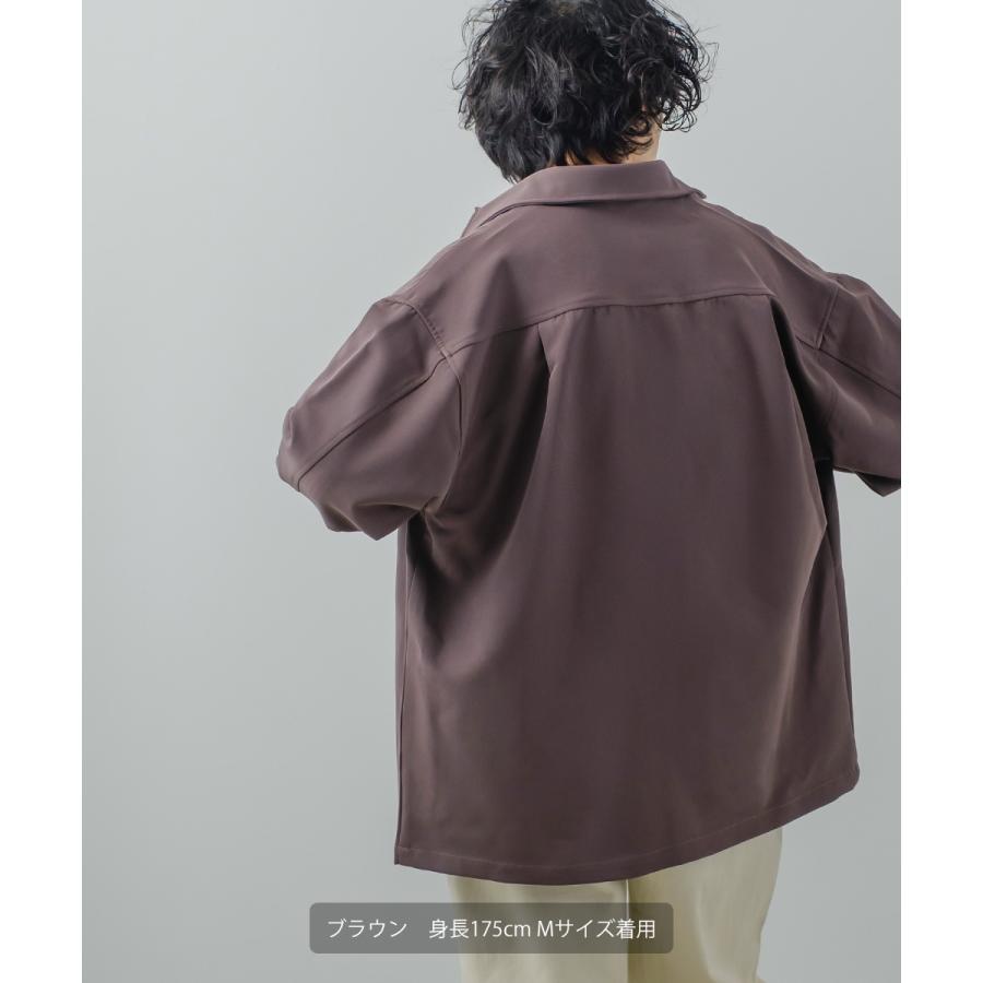 シャツジャケット メンズ ストレッチ アウター ブルゾン ミリタリーシャツ ワークシャツ セットアップ きれいめカジュアル モード 韓国ファッション | improves | 12